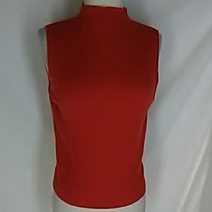 Ann Taylor Cashmere Tiny Ribbed Red Sweater Vest L